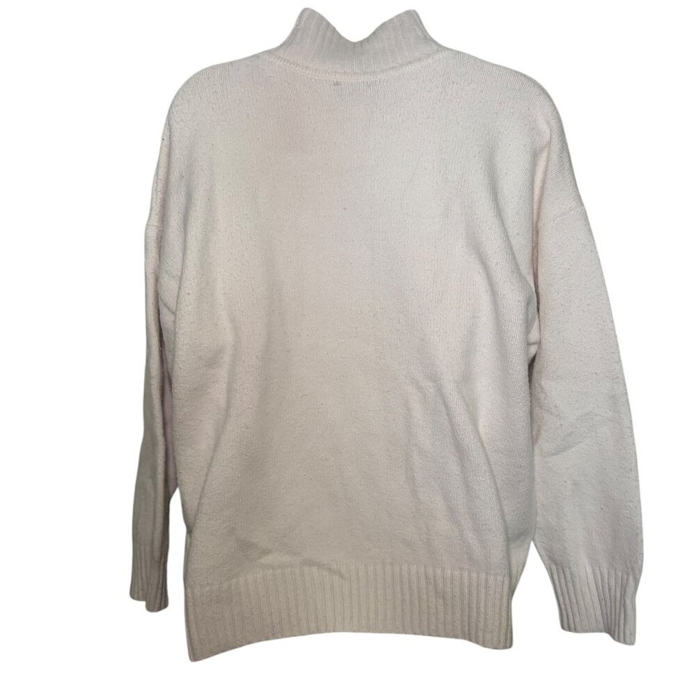 Gap Fuzzy Oversized Turtleneck Sweater Cream Pilling Relaxed Medium - Picture 3 of 6